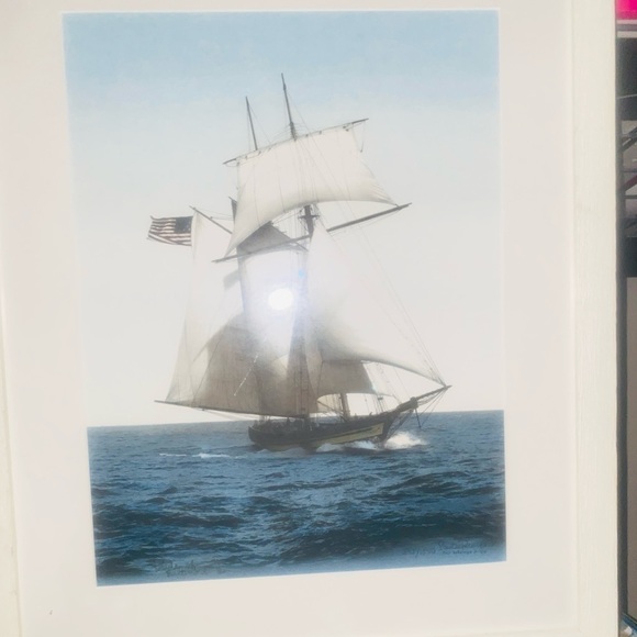 Paul DeRemegis Jr Signed Print of Pride of Baltimore II matted and framed​ - Picture 4 of 5